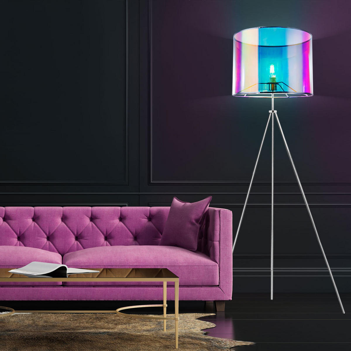 LED STEHLEUCHTE Melanie Metall Bunt - Multicolor, Metall (65/65/155cm)