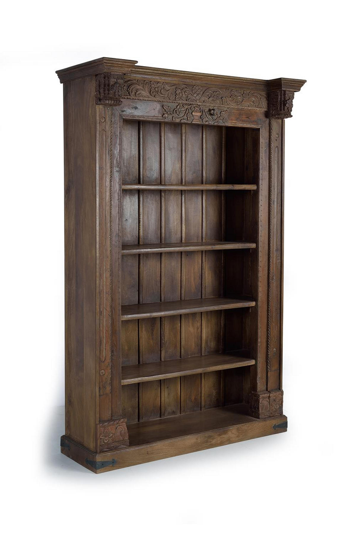 BÜCHERREGAL aus Mangoholz und Altholz - Braun, Holz (142/222/56cm) - Giner y Colomer