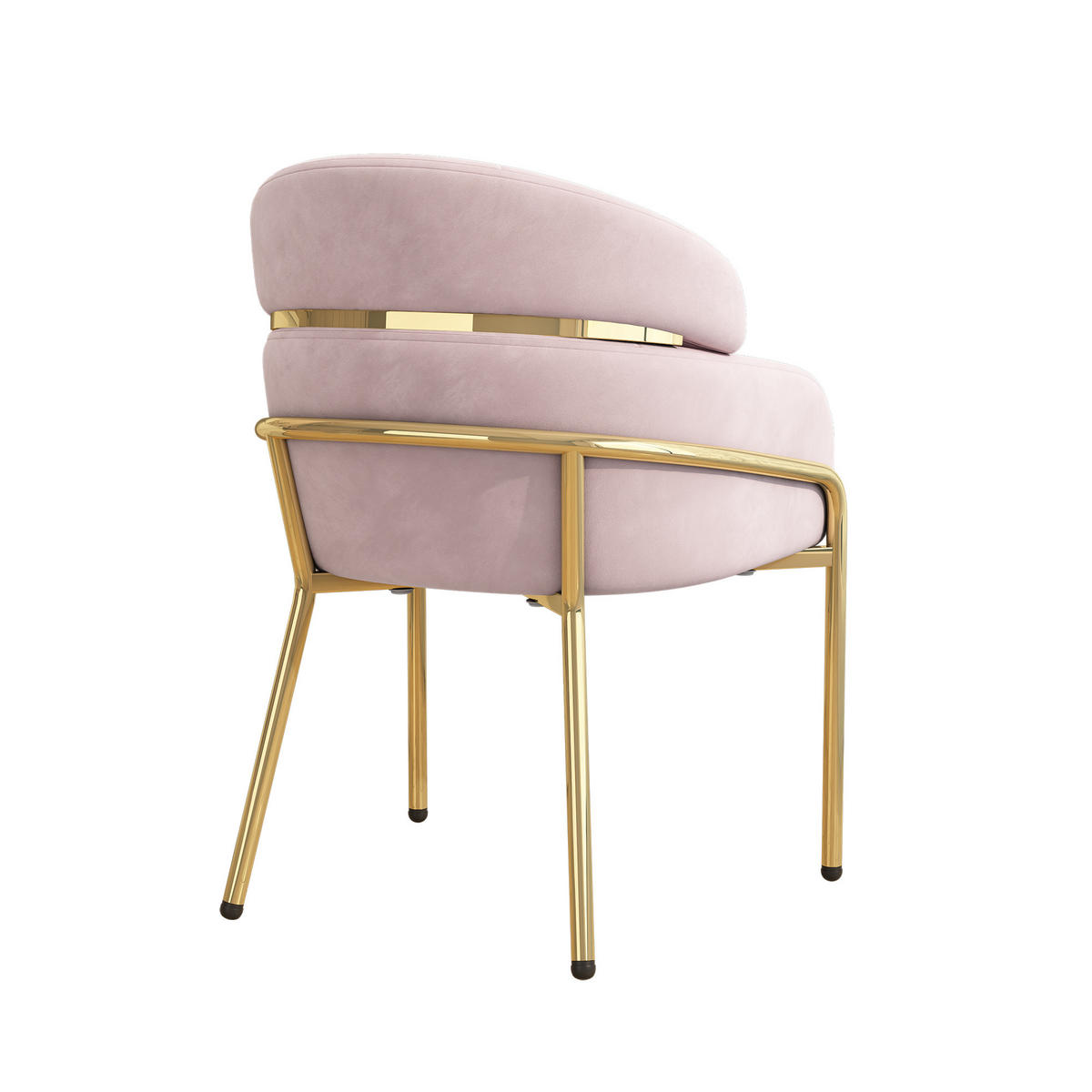 ESSZIMMERSTUHL Samt Rosa Luxus Metallbeine - Pink, Textil (54.5/79/56.9cm) - FLIEKS