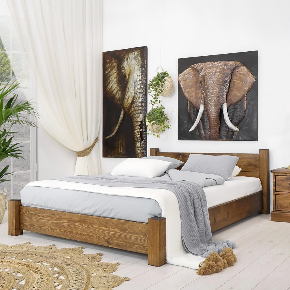 BETT aus Massivholz Rustyk Ostrowit II 140x200 - Dunkelbraun, Holz (140/200cm) - Seart