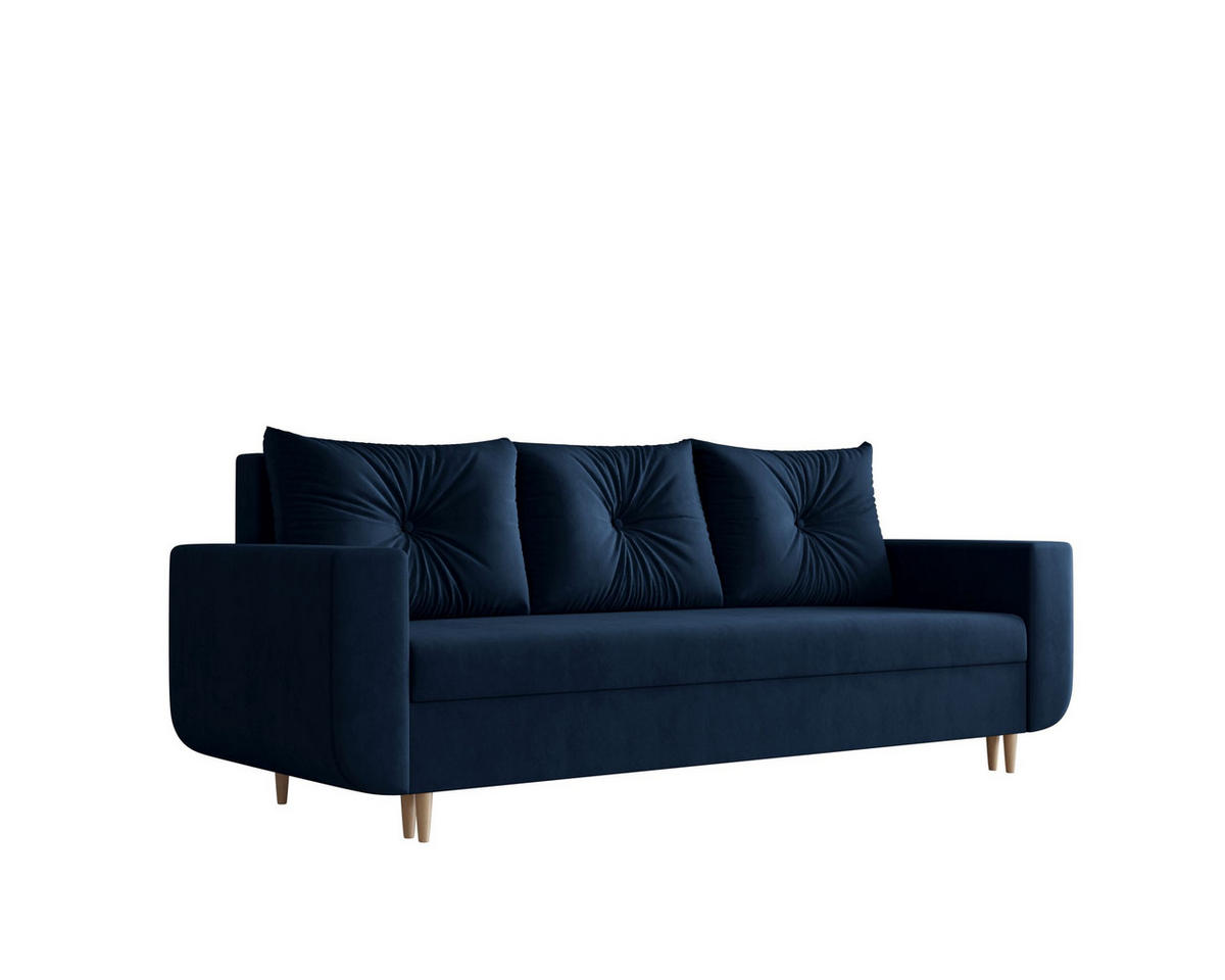 SOFA DELFIN mit Schlaffunktion ITAKA 11 Sofa mit Stauraum - Dunkelblau, Textil (90/88/240cm) - Bedante