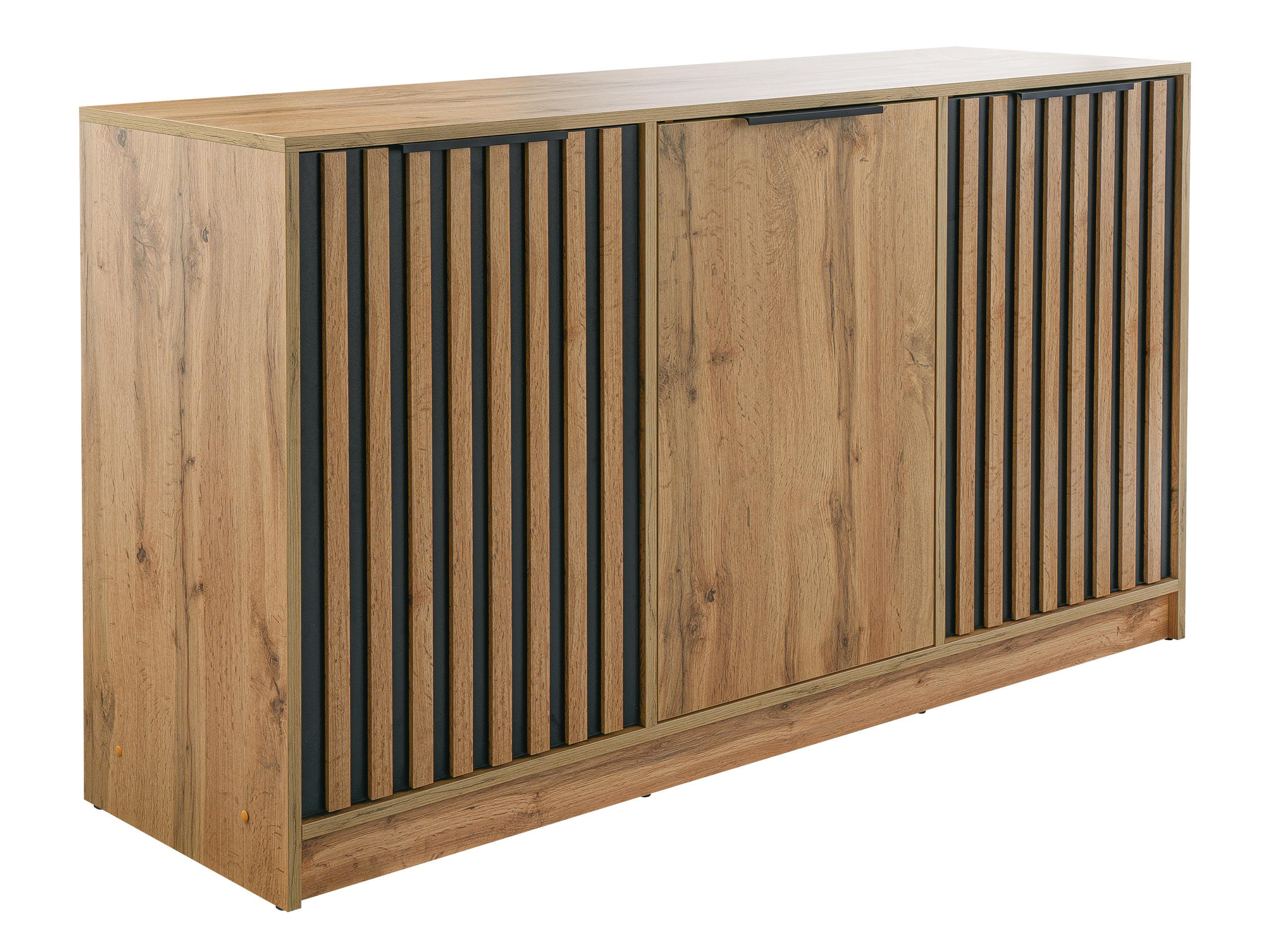 KOMMODE Bali Lux 3D - Eichefarben/Schwarz, Holzwerkstoff (138/82/41cm) - MIRJAN24