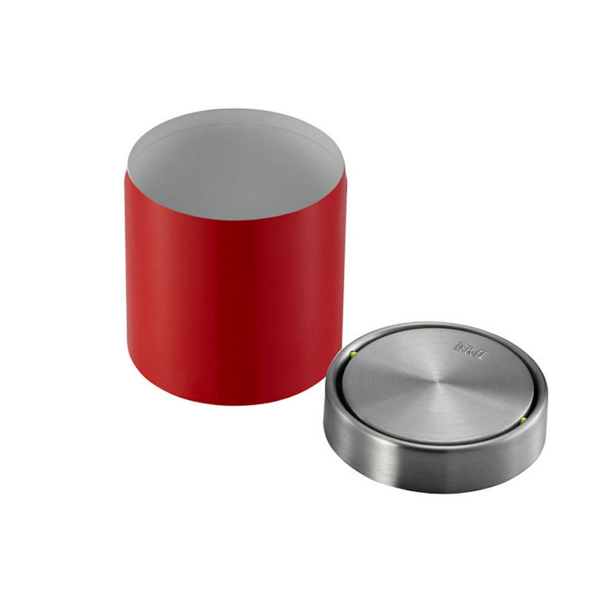 MÜLLEIMER 1,5 Liter 13,8x12 cm Edelstahl & Rot - Rot, Metall (12/13.8/12cm) - PROREGAL