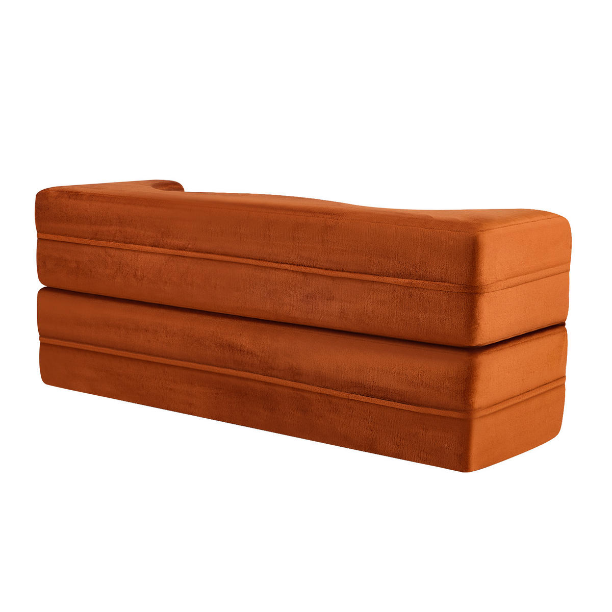 2-SITZER SCHLAFSOFA Mikrofaser Orange mit Klappfunktion und 2 Kissen - Orange, Textil (180/70/110cm) - WISHDOR