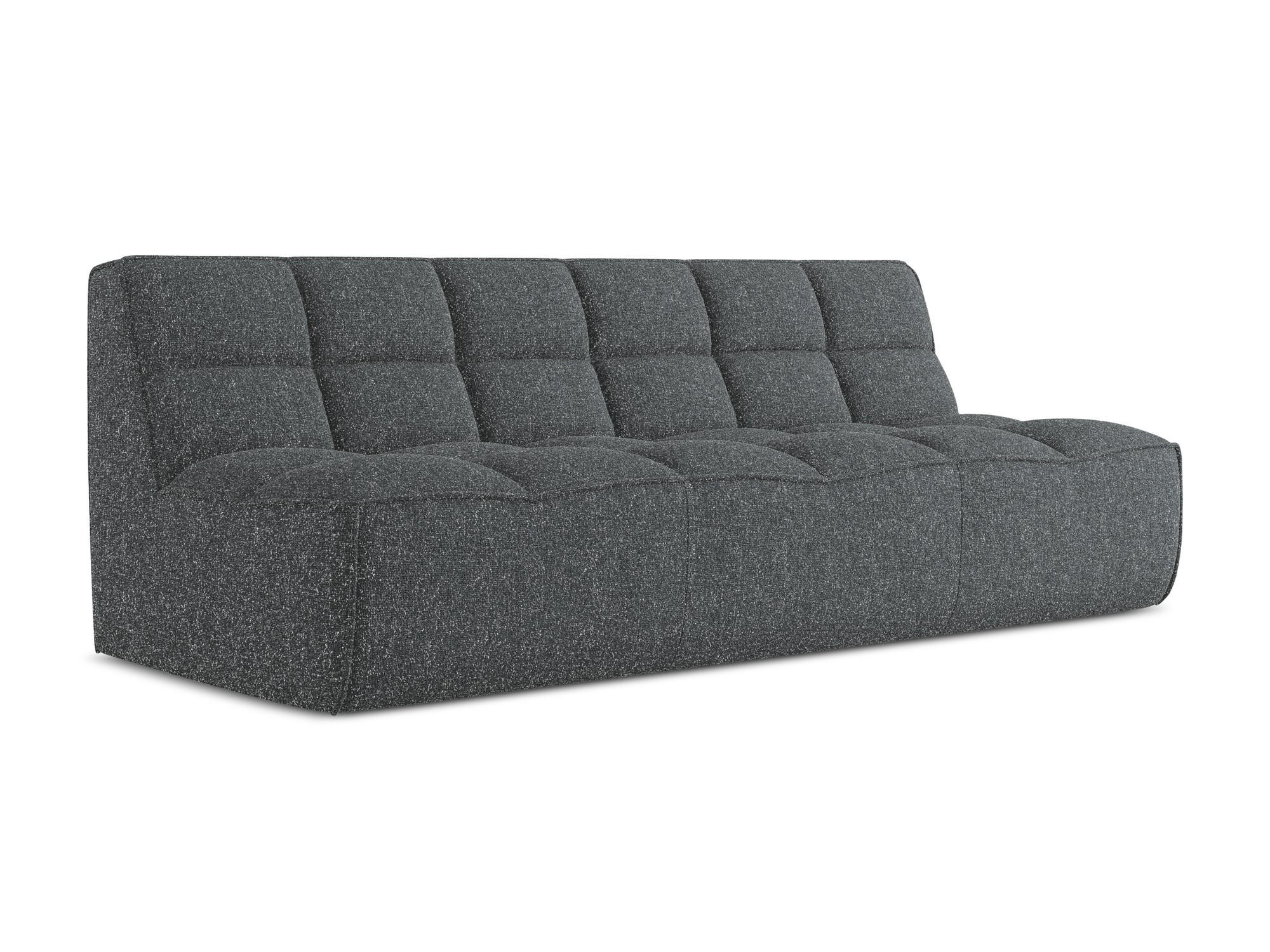 3-SITZER SOFA Strukturstoff Stoff Grau - Schwarz/Graphitfarben, Kunststoff/Textil (210/75/93cm) - Makamii