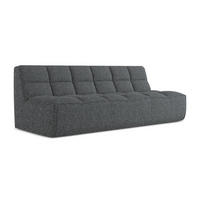 3-SITZER SOFA Strukturstoff Stoff Grau - Schwarz/Graphitfarben, Kunststoff/Textil (210/75/93cm) - Makamii