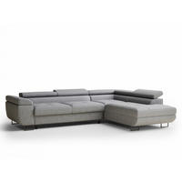 ECKSOFA MIT SCHLAFFUNKTION Concord Grau Webstoff - Schwarz/Grau, Holz/Holzwerkstoff (277/203cm) - Maison de Reve