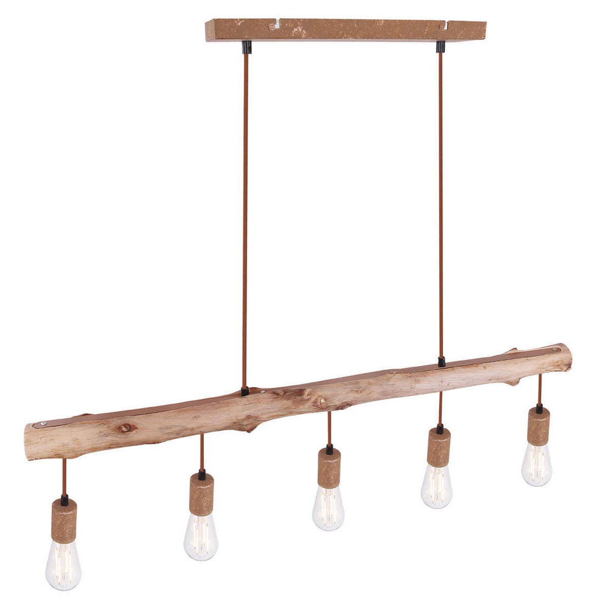 LED HÄNGELEUCHTE Holzbalken Braun - Braun, Holz (100/8.5/140cm) - Globo Lighting