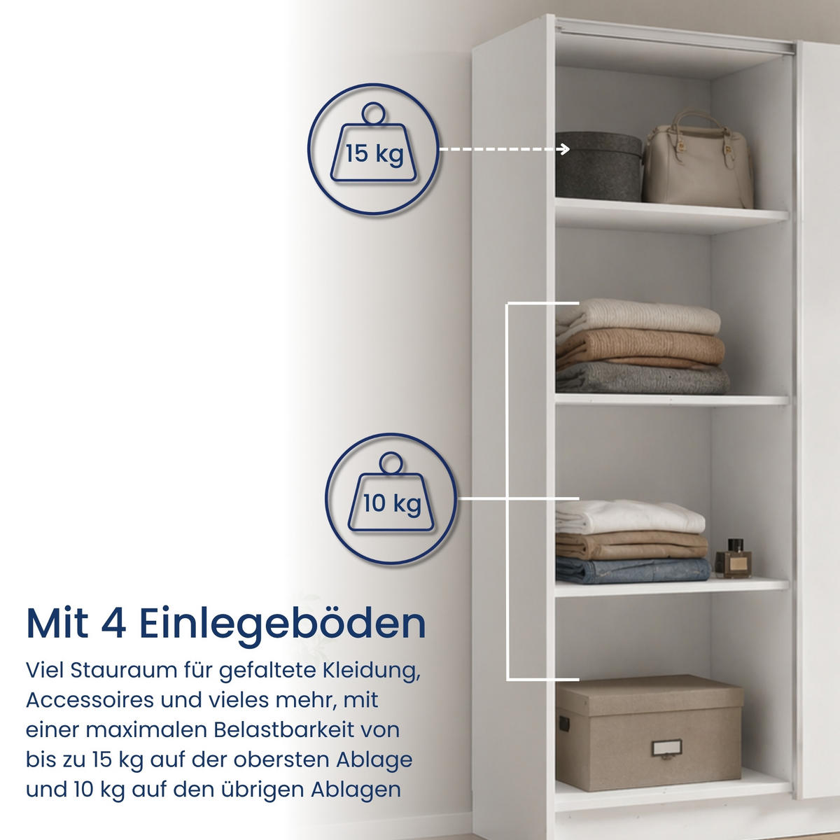 SCHUIFKAST 2-Türen 180 cm mit Spiegel in Weiß - Weiß, Holzwerkstoff (62/198.5/180.6cm) - Home Collective