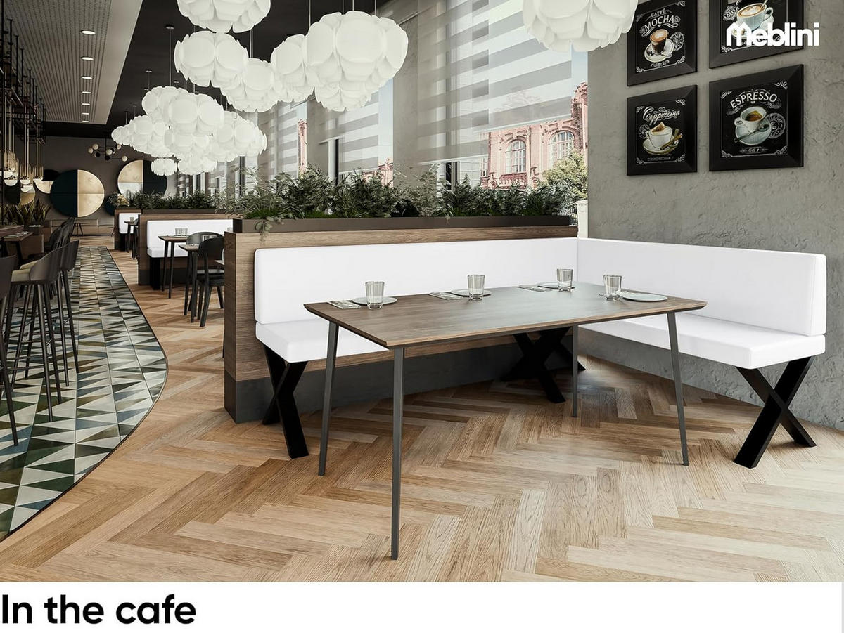 ECKBANK TONI_X - Weiß, Leder (142/196cm) - Meblini