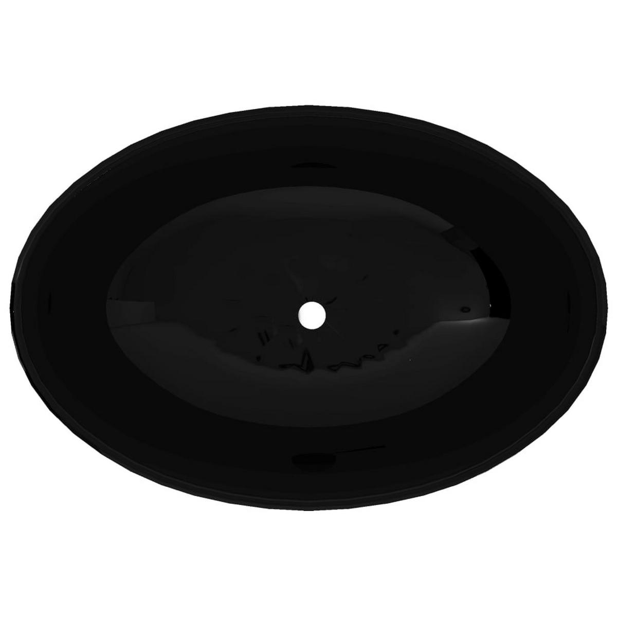 WASCHBECKEN Oval 40/33/13,5 cm aus Keramik Schwarz - Schwarz, Keramik (40/13.5/33cm) - vidaXL