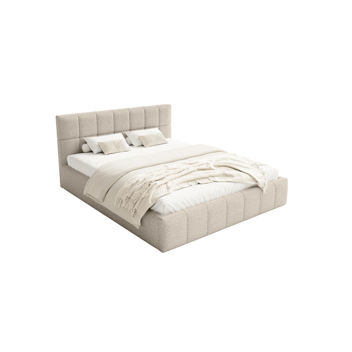 POLSTERBETT Moura 180x200 cm, Cremeweiß - Creme, Textil (180/200cm) - Fedve