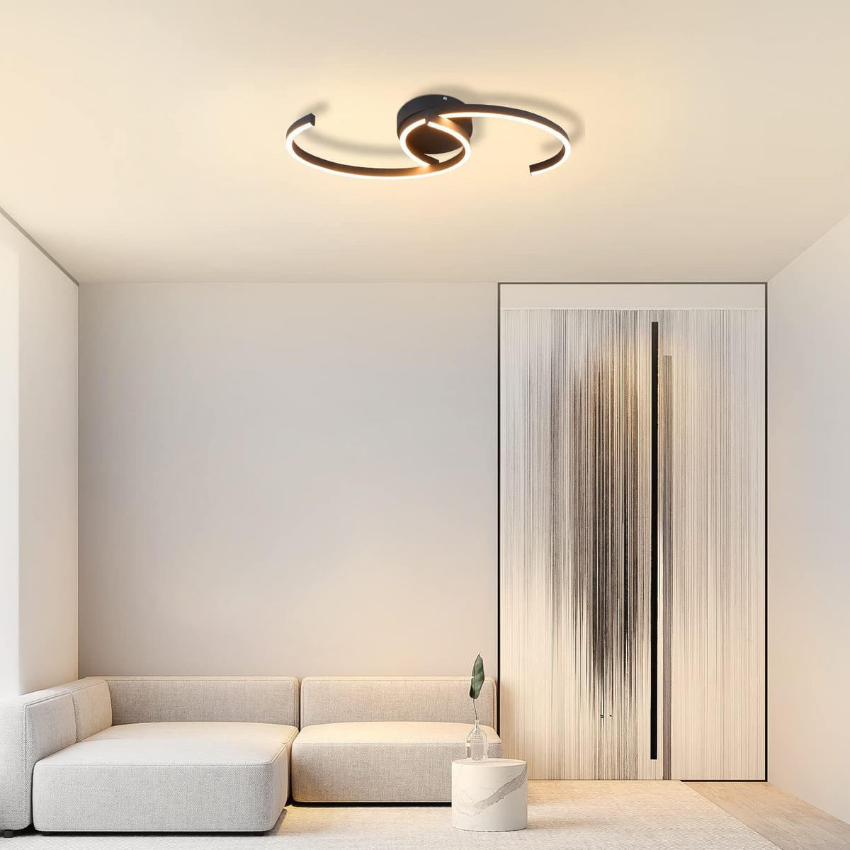 LED-DECKENLEUCHTE Oliver 60/16/9 cm - Schwarz, Metall (60/16/8cm) - ZMH