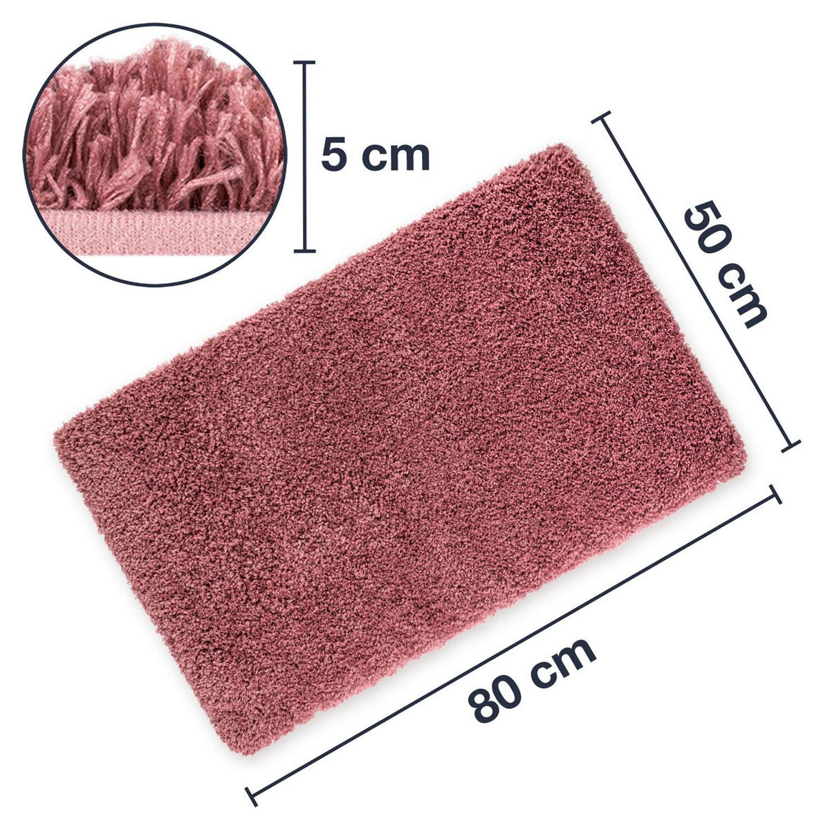 BADTEPPICH VIENNA - Altrosa, Textil (50/80cm) - WohnDirect