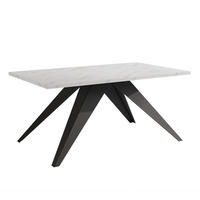 AUSZIEHTISCH XANDRO 140/80/76 cm mit Metallgestell, Schwarz / Bianco - Perlmutt/Schwarz, Holzwerkstoff/Metall (80/140/76cm) - Idohome