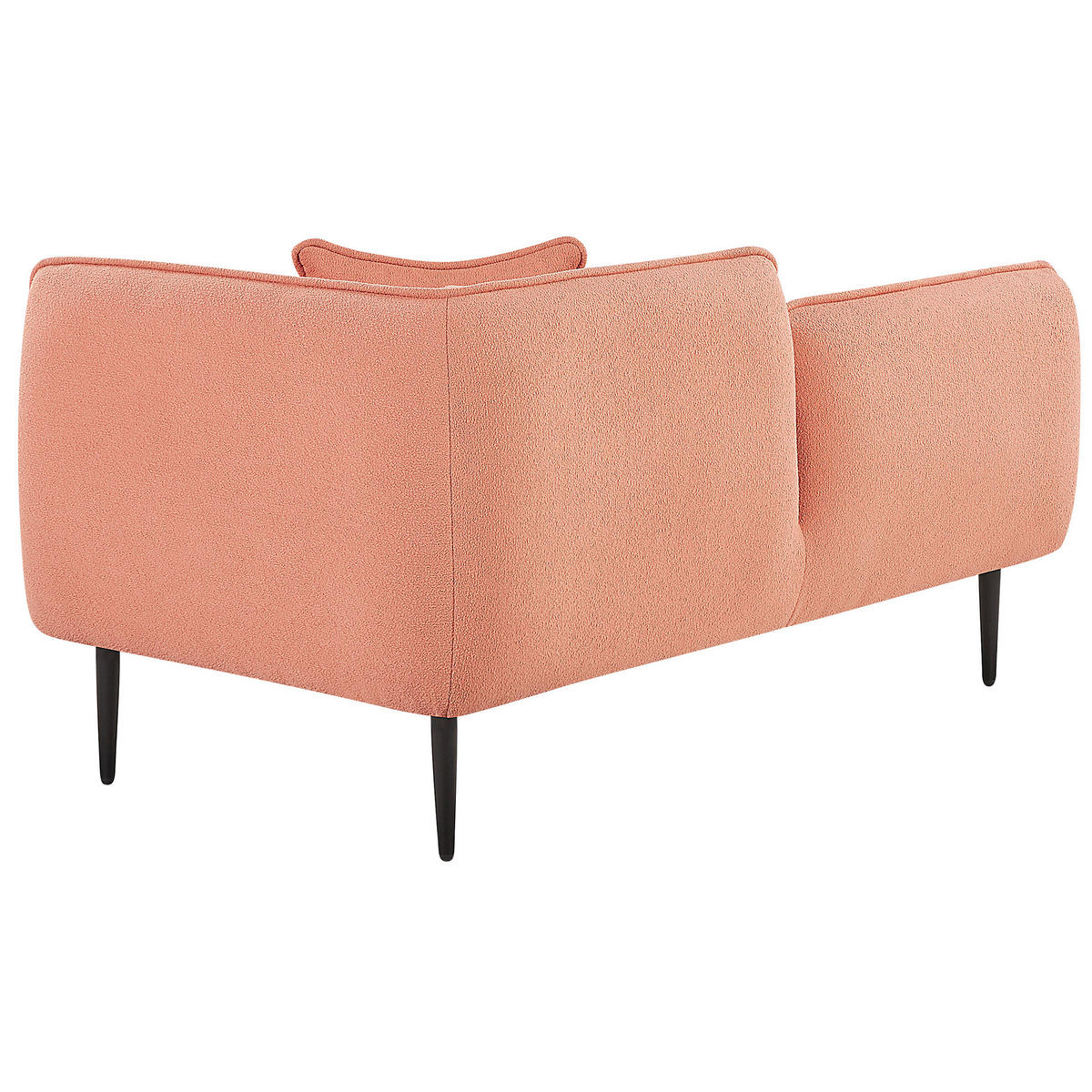 CHAISELONGUE Bouclé pfirsichrosa rechtsseitig Chevannes - Pink/Schwarz, Textil (138/74/77cm) - Beliani