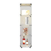 GLASVITRINE mit 4 Einlegeböden, verstellbare LED-Leuchten, Einzeltür mit Sicherheitsschloss, Weiß - Weiß, Glas (36.5/164/42.5cm) - BRILVERDE