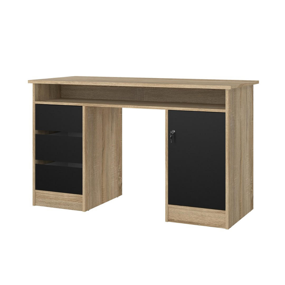 SCHREIBTISCH, FunctionPlus, Eiche, Holzwerkstoff, 126 x 55 x 76 cm - Eichefarben, Holzwerkstoff (55/126/76cm) - ebuy24