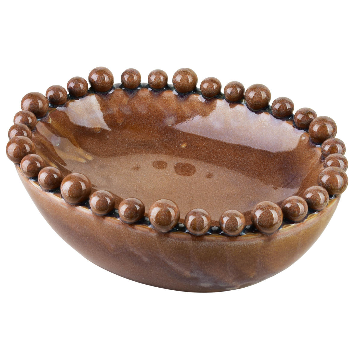 DEKOSCHALE Yarine bronze 22/17/8 cm Keramik - Braun, Keramik (8cm) - Mondex