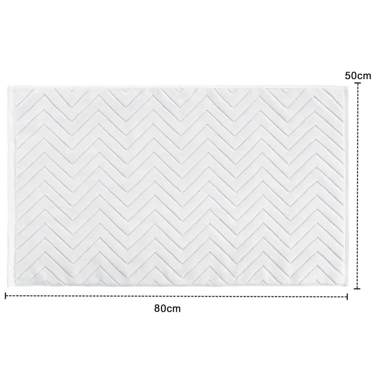 BADEMATTE rutschfest mit Memory-Schaum (Weiß) - Weiß, Textil (50/80cm) - Intirilife