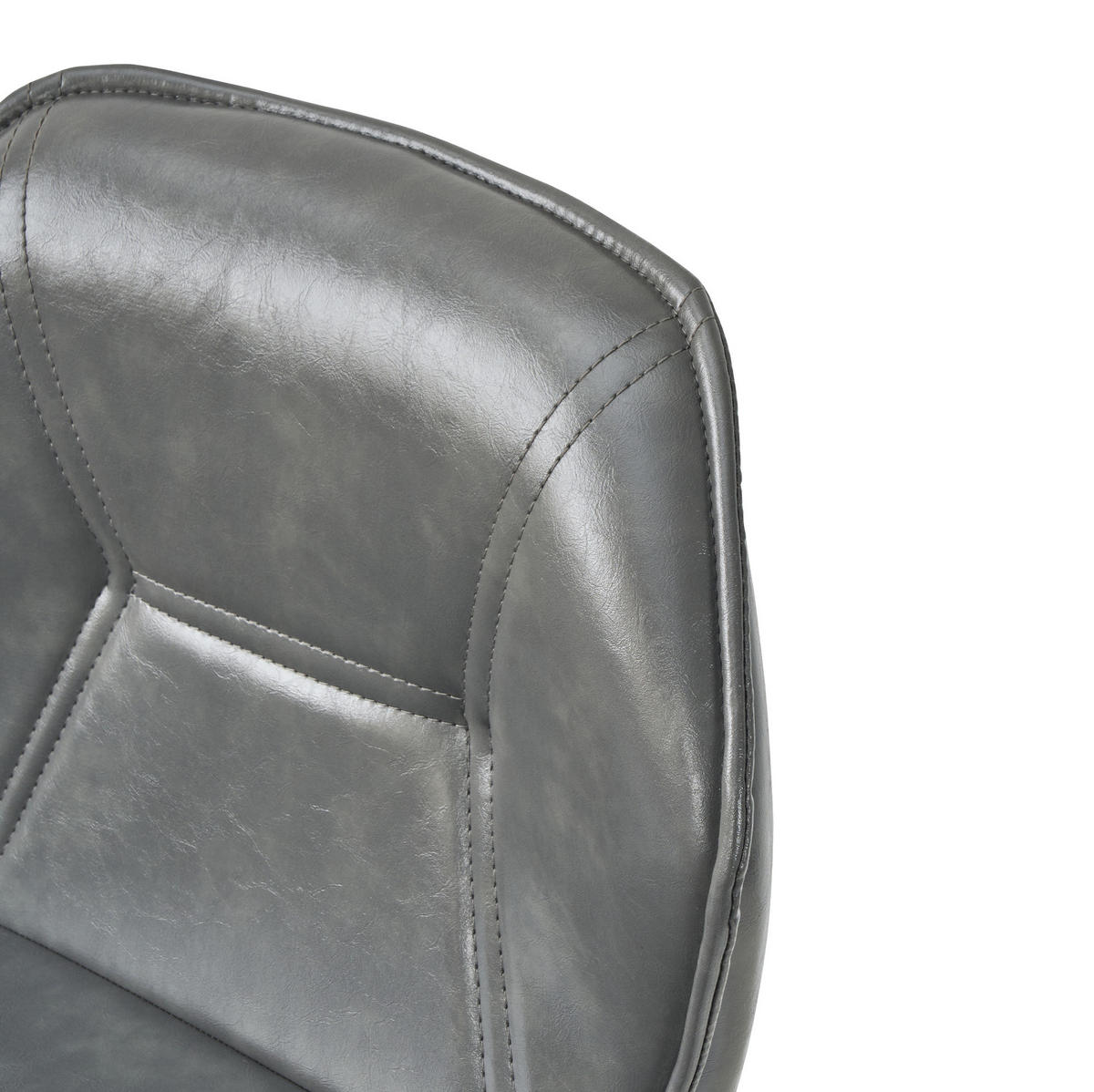 BARHOCKER 2er-Set Grau mit Kunstlederbezug und Fußstütze - Grau, Metall (47/91.5/48.5cm) - MIVRAY