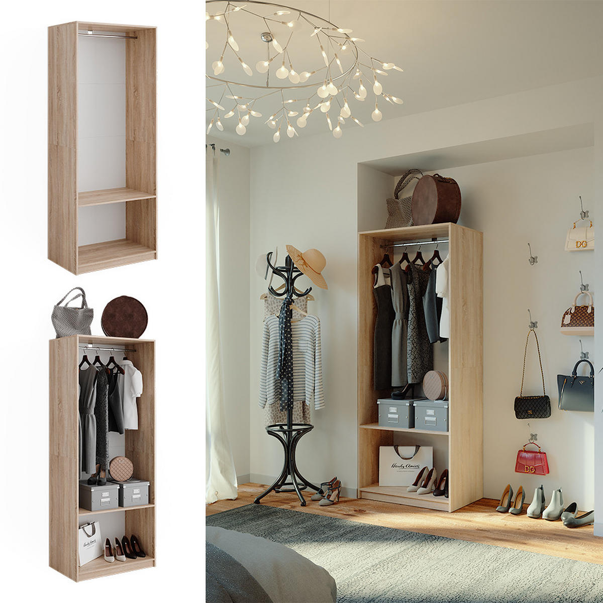 ŠATNÍ SKŘÍŇ Elmo Sonoma - Sonoma dub, kompozitní dřevo (80/200/50cm) - Vicco