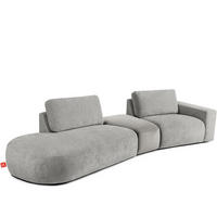 4-SITZER ECKSOFA ZUCCO Chenille links, Hellgrau - Hellgrau, Textil (350/84/105cm) - KONSIMO®