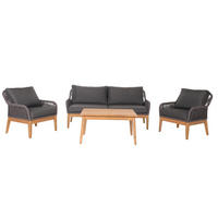 GARTENGARNITUR Dunkelgrau - Grau, Holz - PROREGAL