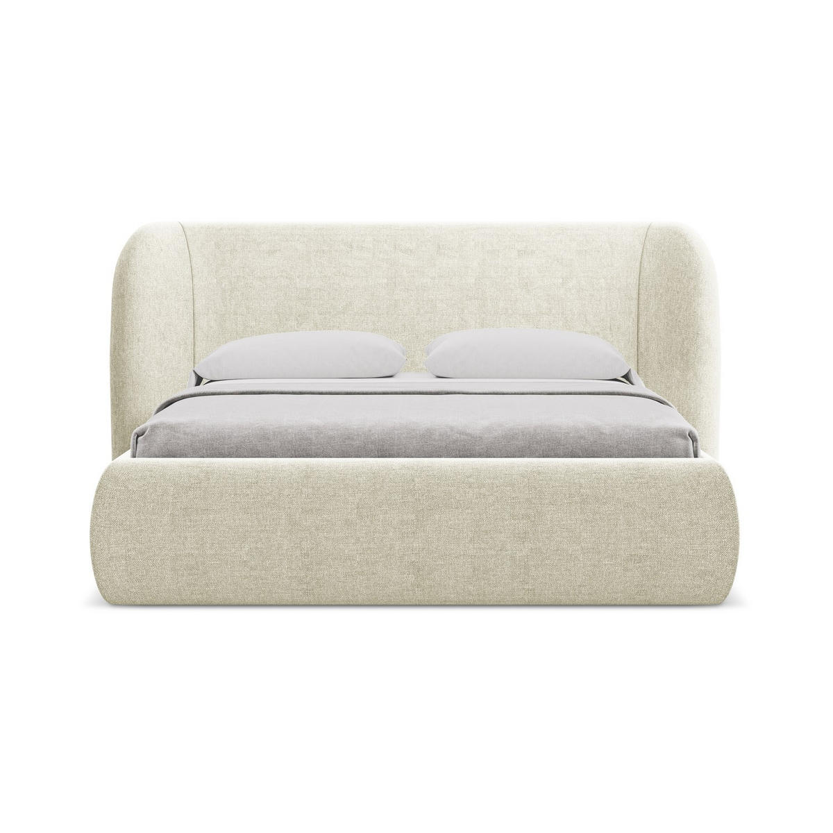 POLSTERBETT mit Bettkasten und Lattenrost 190x215 Beige - Beige/Schwarz, Kunststoff/Textil (140/200cm) - Makamii