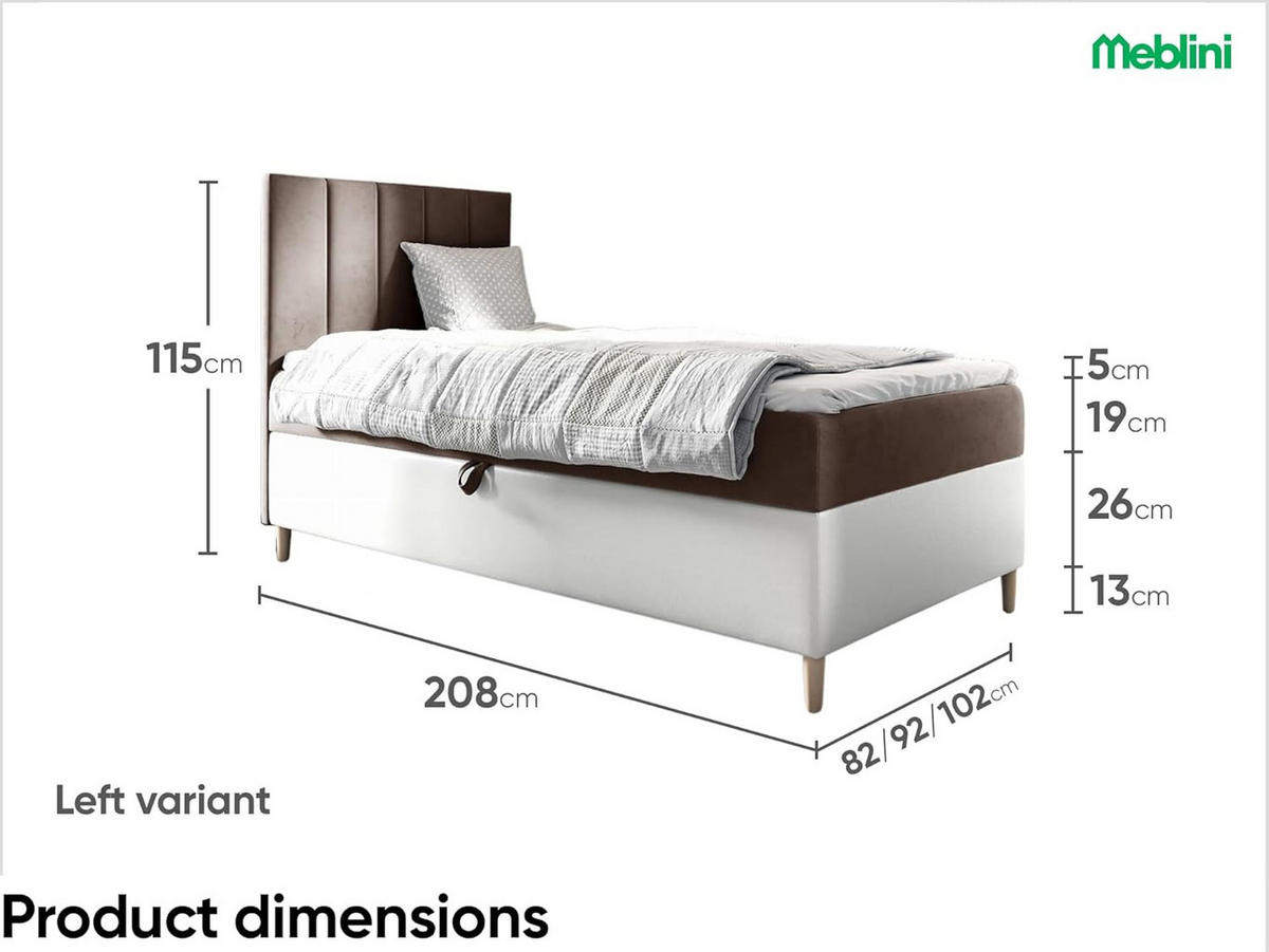 KINDERBETT MAYA 1 - Braun/Weiß, Holzwerkstoff (102/208cm) - Meblini