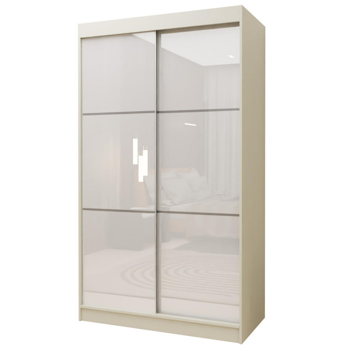 SCHWEBETÜRENSCHRANK VITALE 120/216/61 cm 2-türig Kaschmir - Kaschmir/Weiß, Holzwerkstoff (120/216/61cm) - MASSENO