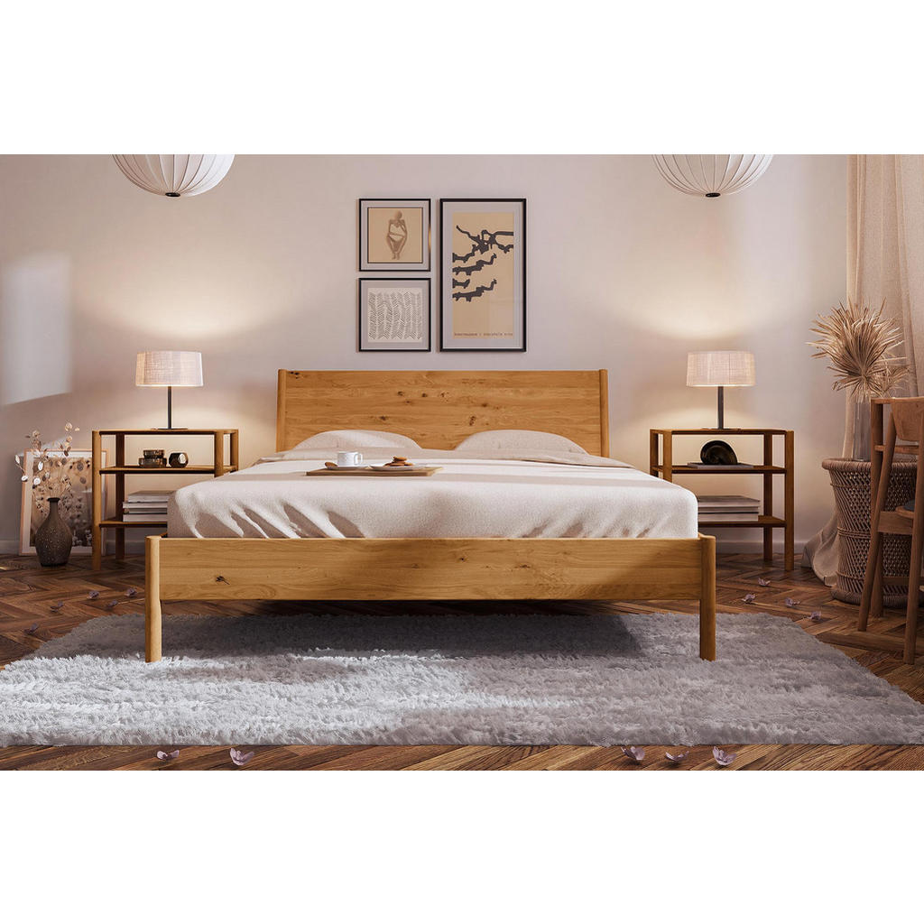 Thumbnail - byoak Bettgestell, Wildeiche, Holz, Kerneiche, 180x190 cm, Schlafzimmer, Betten