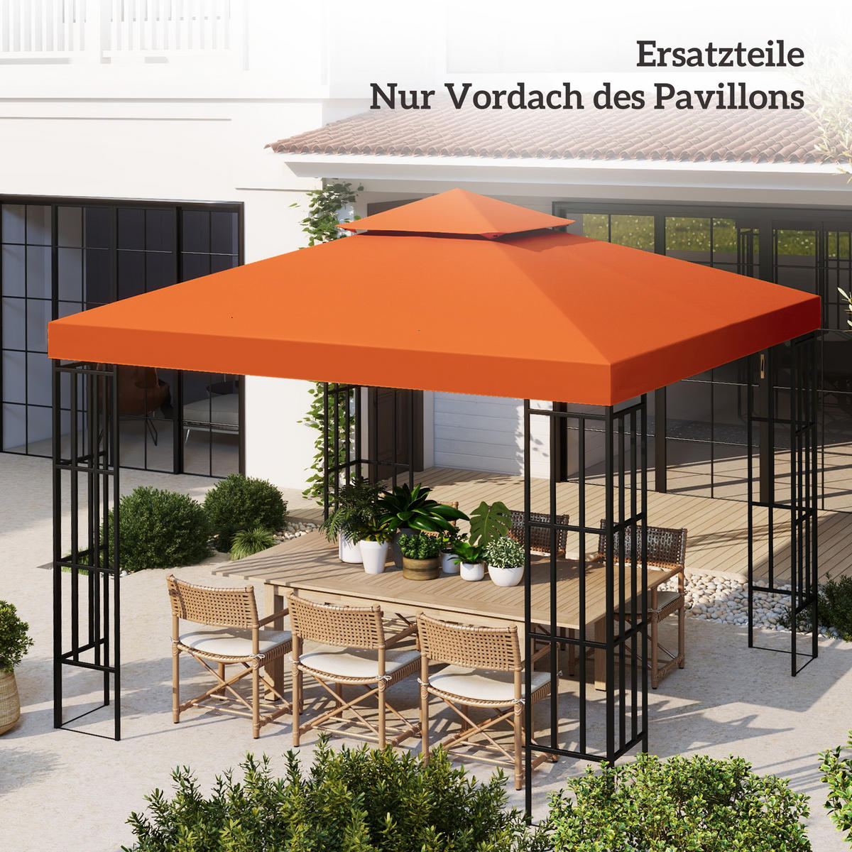 ERSATZDACH für Pavillon DE-05917 3/3 m Rostrot - Rostfarben, Textil (300/18/300cm) - ComfortXL