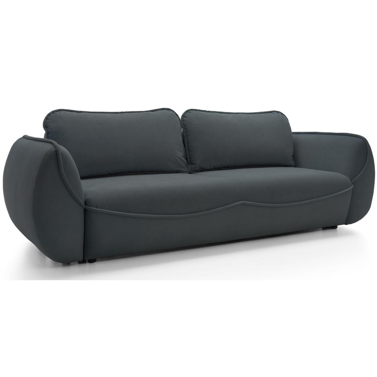 3-SITZER SOFA Cutie Graphit Easy-Clean-Velours - Schwarz, Textil (257/90/114cm) - Selsey