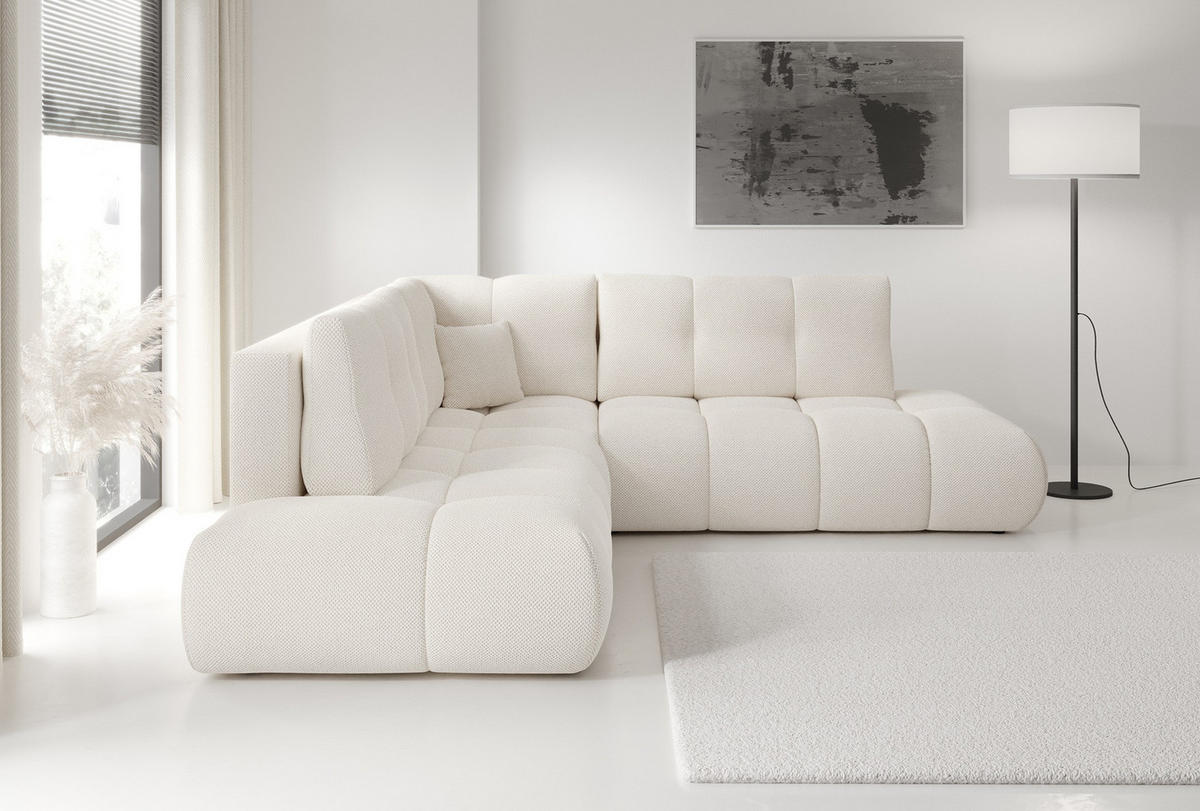 ECKSOFA Ecru SOHI Curio 02 Ausziehbar Mit Schlaffunktion - Ecru, Textil (266.5/266.5cm) - Sepro Meble