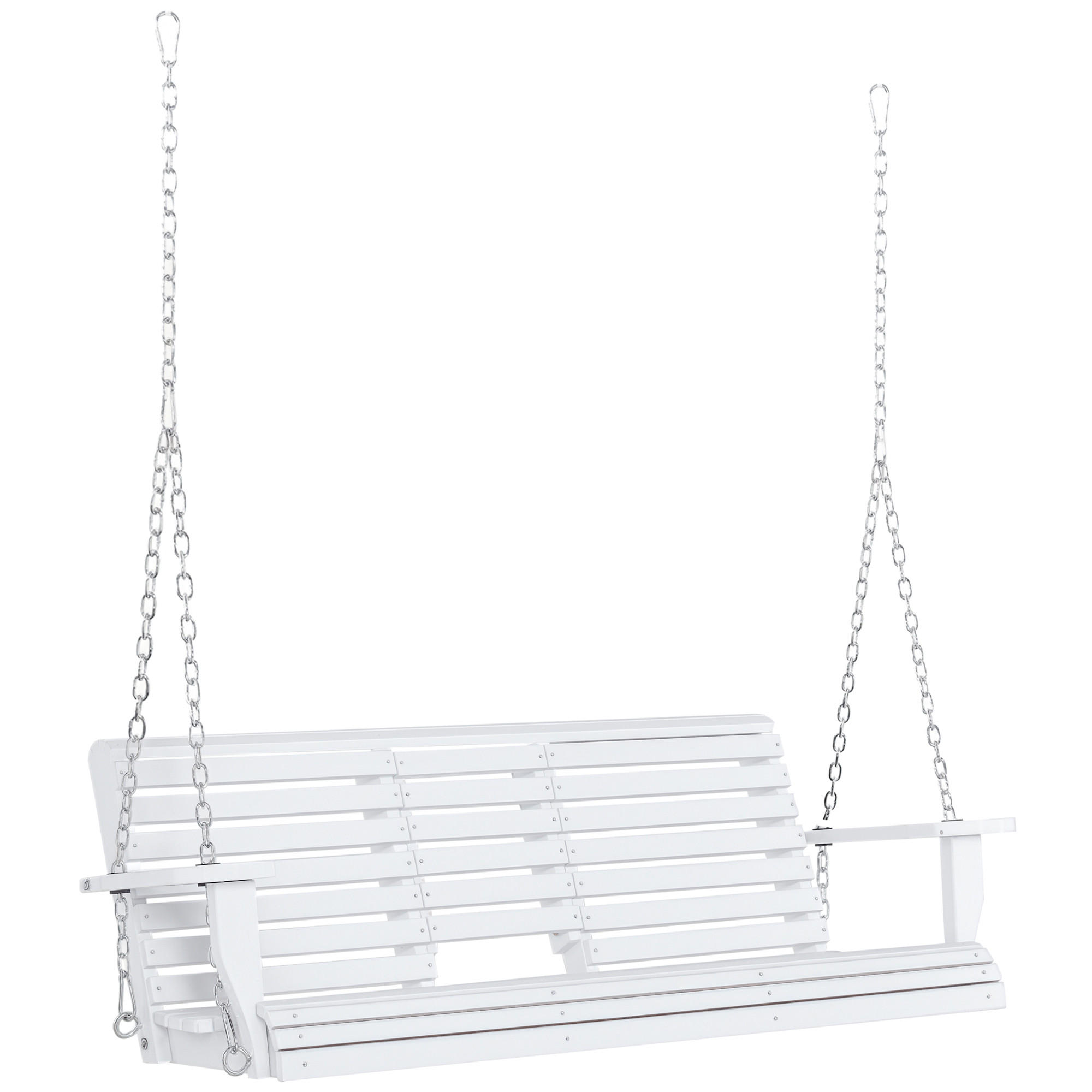HÄNGEBANK DE-06956 mit Klapptisch und Becherhaltern, 3-Sitzer Naturholz - Weiß, Holz (75/53/150cm) - ComfortXL