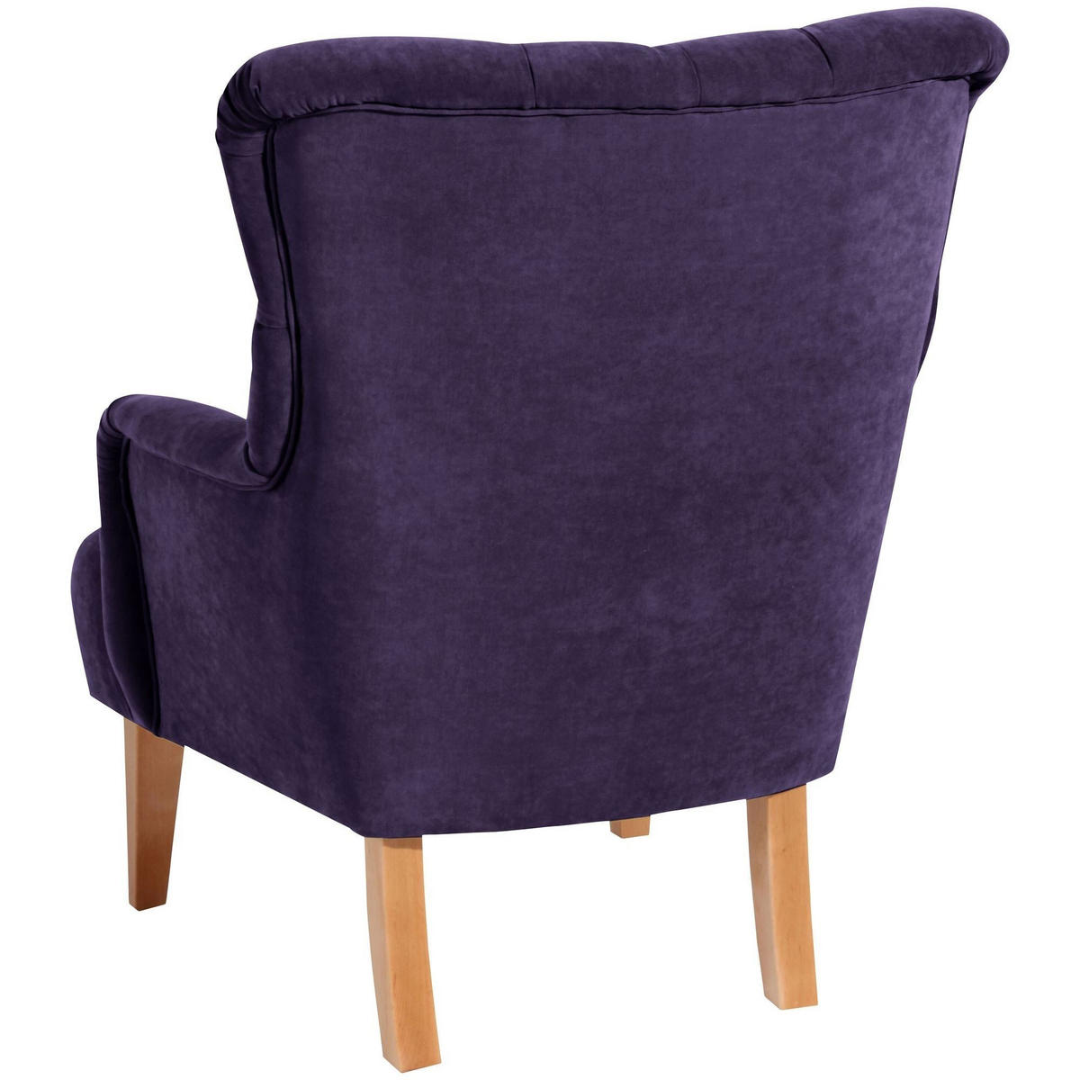 SESSEL Kaiya Bezug Veloursstoff Buche natur / violett - Lila, Kunststoff (71/97/82cm) - 58aufmkessel