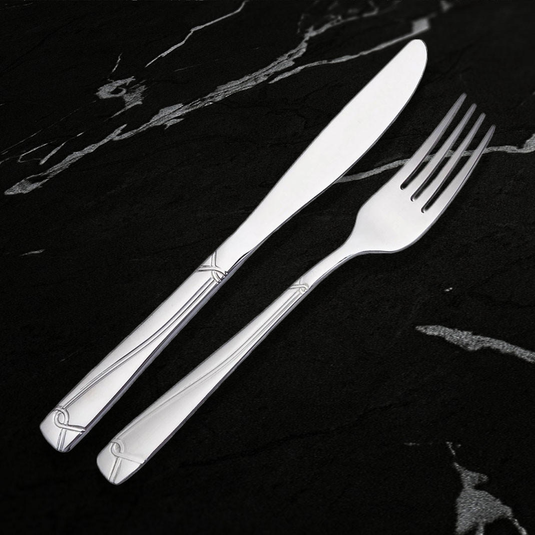 BESTECKSET Lavenda 84-teilig Edelstahl 18/10 - Silberfarben, Metall - SAFA