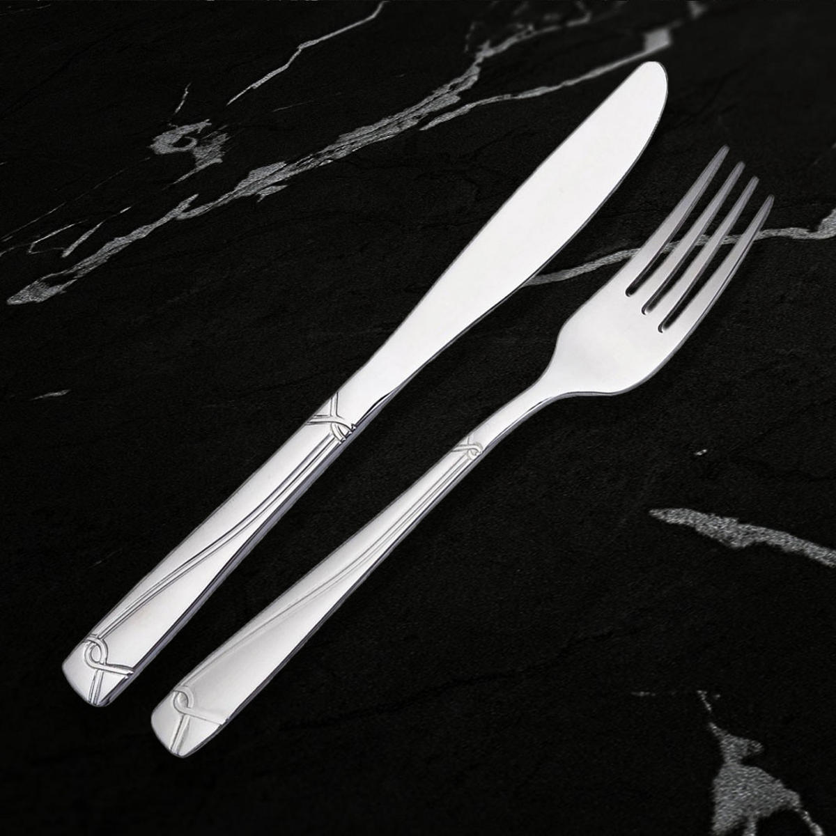 BESTECKSET Lavenda 84-teilig Edelstahl 18/10 - Silberfarben, Metall - SAFA