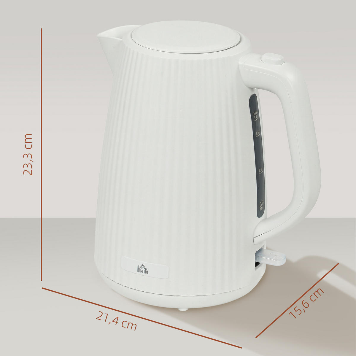WASSERKOCHER,IN Creme,15.6/21.4/23.3 cm - Creme, Kunststoff (15.6/23.3/21.4cm)