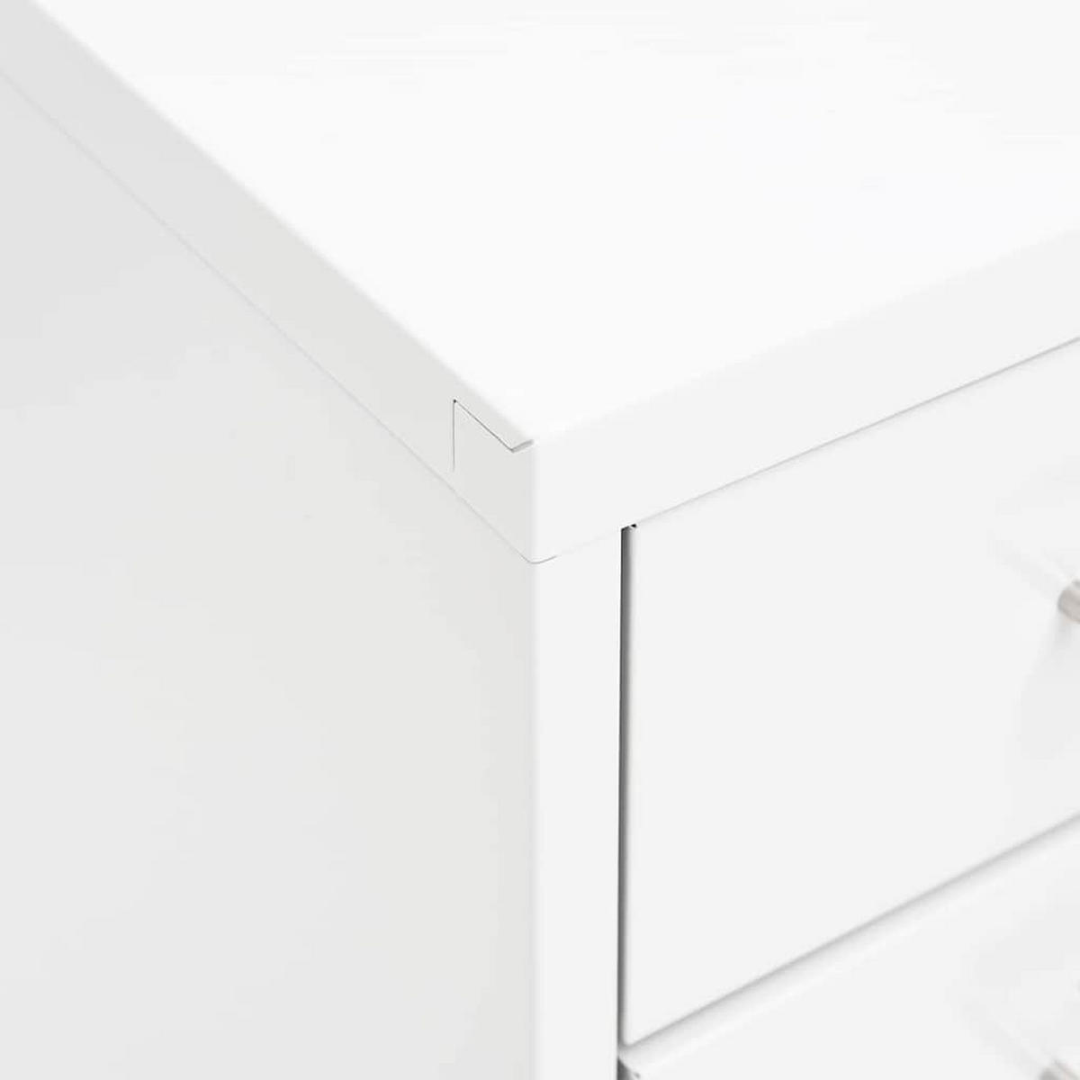 AKTENSCHRANK Mit Rollen Weiss 28/41/109 Cm Metall - Weiß, Metall (41/109/28cm) - vidaXL