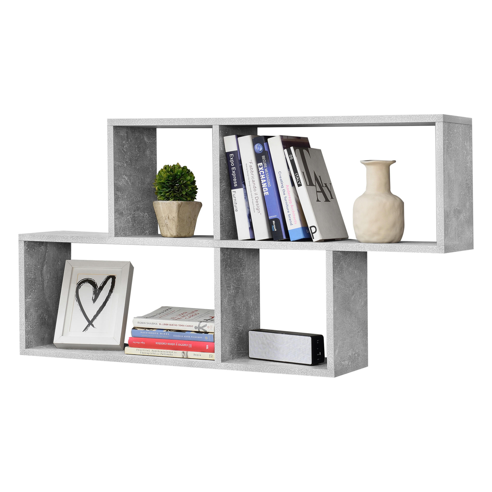 WANDREGAL Bryne - Grau, Holzwerkstoff (100/53/19.5cm) - [en.casa]