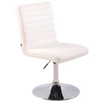 DREHSTUHL Lederlook weiß - Chromfarben/Weiß, Textil/Metall (44/81/60cm) - CLP