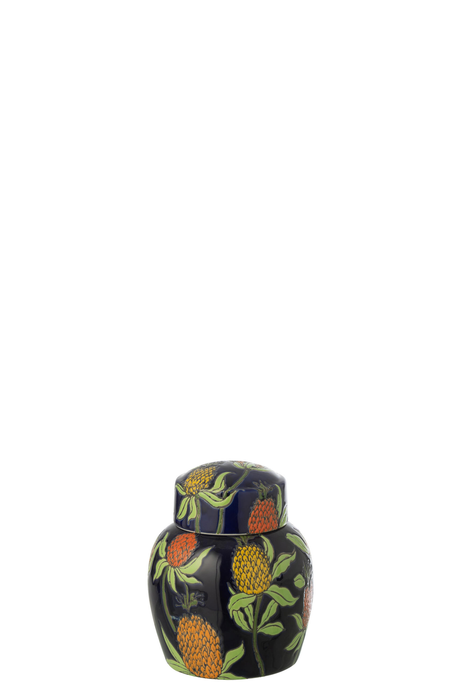 DEKORATIVER TOPF ANANAS - Multicolor, Keramik (15.5/18/15.5cm) - J-Line