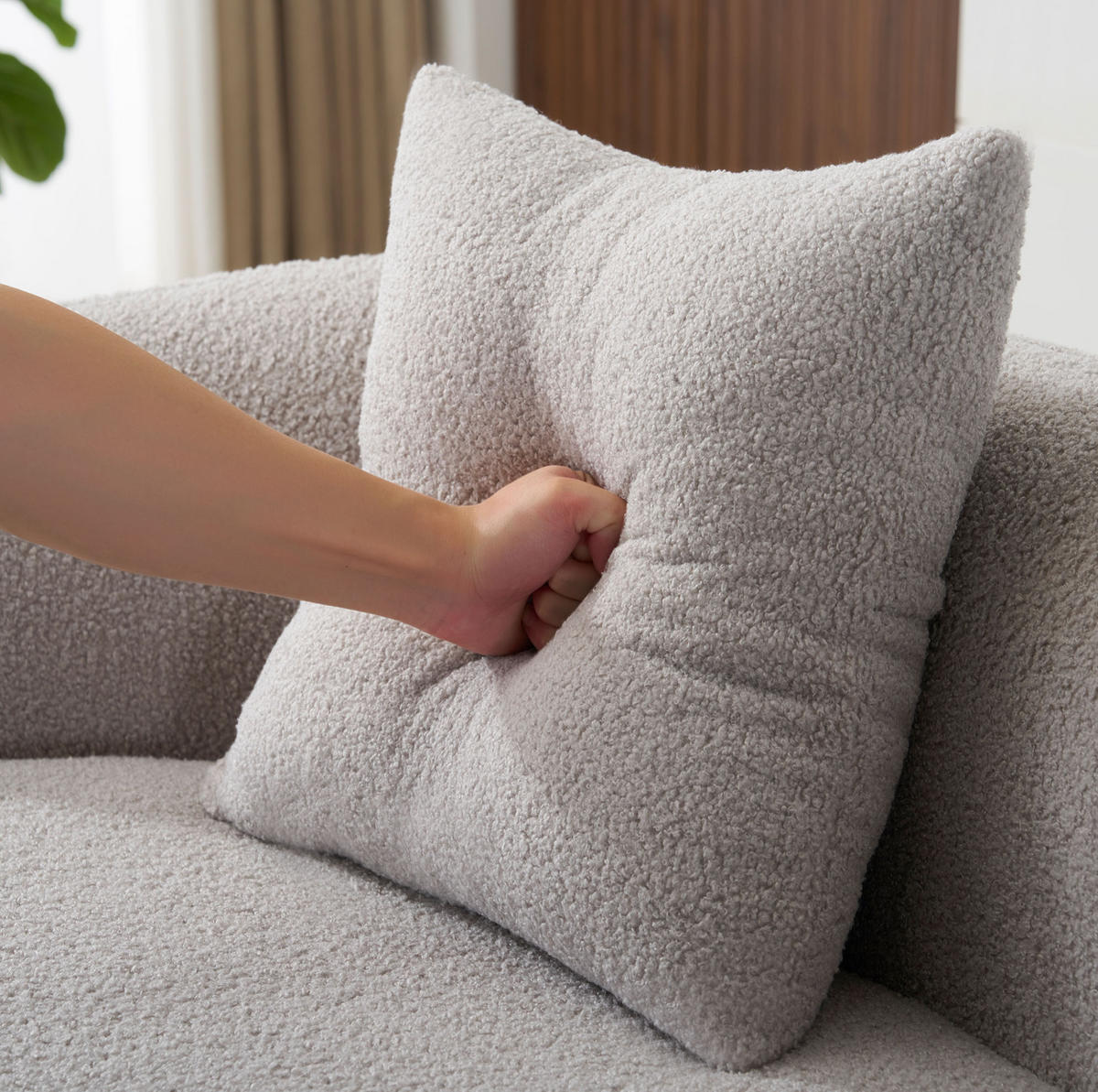 2-SITZER-SOFA in Hellgrau mit Wellenform und Federkern - Hellgrau, Kunststoff (89/70/170cm) - Flora Grace