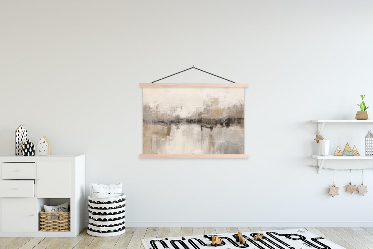 POSTER Moderne Kunst - Abstrakt - Beige 120x80 cm - Beige, Textil (120/80/0.15cm) - MuchoWow