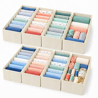 ORGANIZÉR Beige 8dílná-sada - béžová, textil/papír (17/11/40cm) - Relaxdays