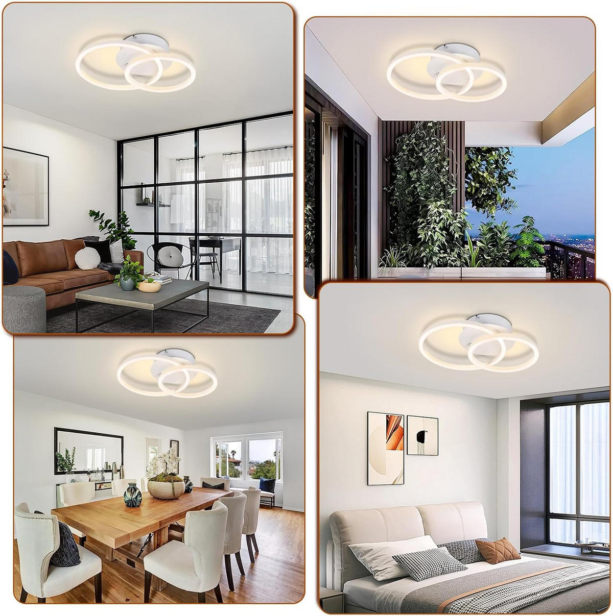 LED-DECKENLEUCHTE Eisenhainbach 25/7.4/34.4 cm - Weiß, Metall (34.4/25/7.4cm) - ZMH