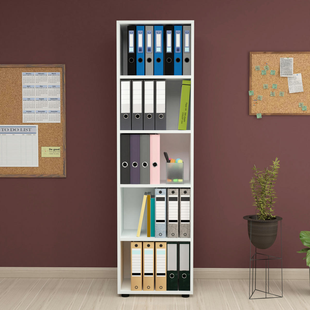 BÜCHERREGAL Vara - Weiß, Holzwerkstoff (49/178/30cm) - [en.casa]