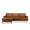 ECKSOFA-LINKS INVIA mit Armlehnen vintage, Lederoptik-Stoff, rot - Rot/Schwarz, Textil (234/160cm) - KONSIMO®